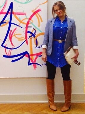 Sheer Mediterranean Blue Tunic/Dress, Size Small